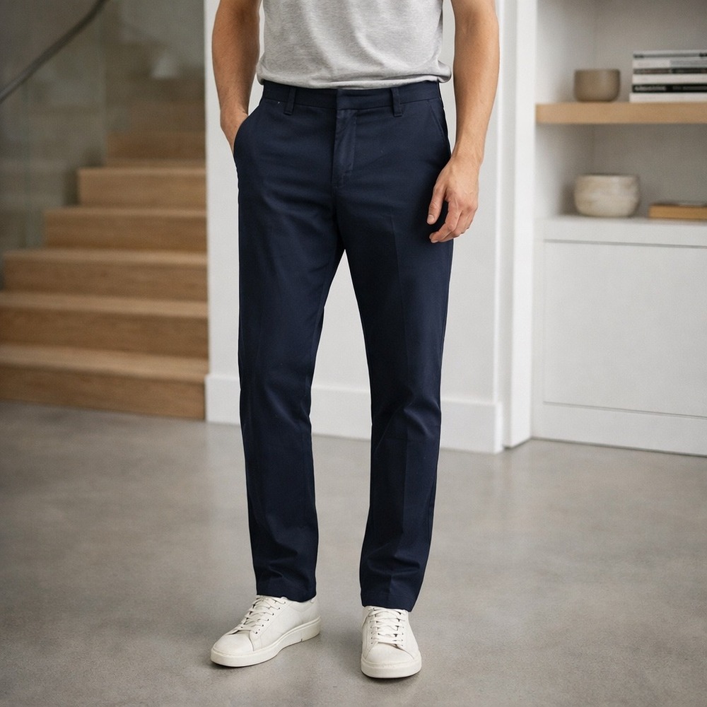 Kit and Ace Mens Navy Blue Technical Navigator Stretch Chino‎ Pants Size 32